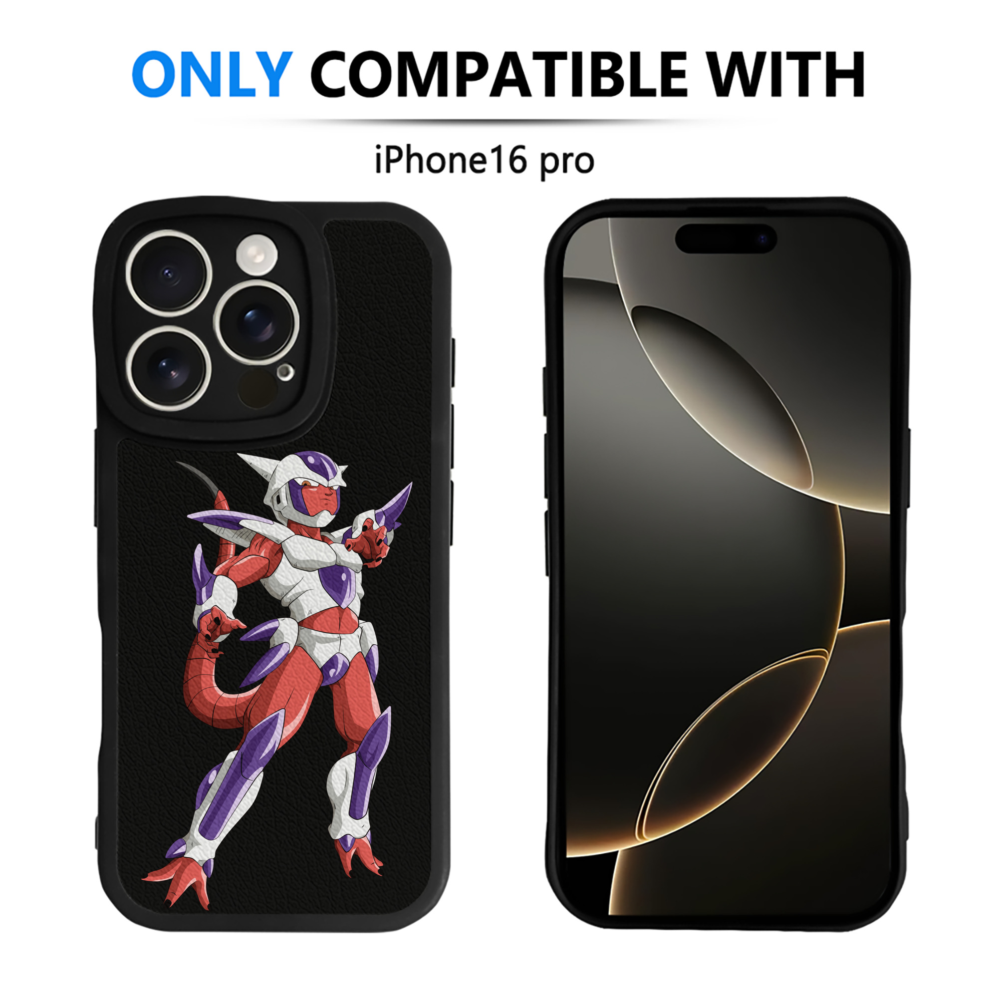 （画像用） ドラゴンボール フリーザ DRAGON BALL Frieza 【iPhone 16シリーズ対応】シリコンスマホケース（レザー調） 材質：シリコン